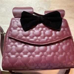Elegant Bow-Accent Quilted Bag - Purple LOUNGEFLY DISNEY